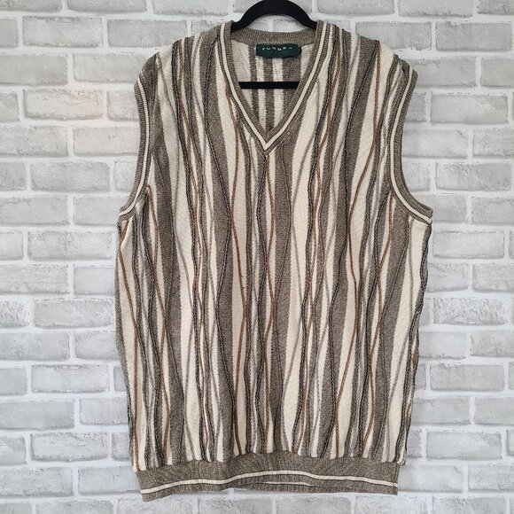 Vintage Tundra Canada Sweater Vest XLT Eclectic Grandpa Core Coogi Style - Picture 1 of 7